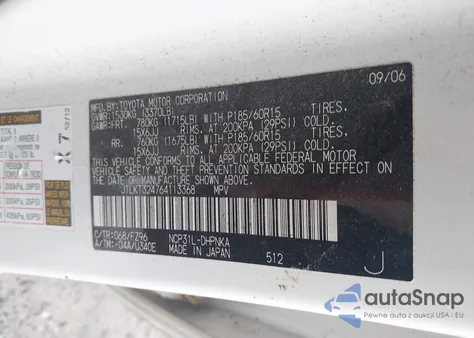 2006 Scion Xb z USA, uszkodzony, nr VIN JTLKT324764113368